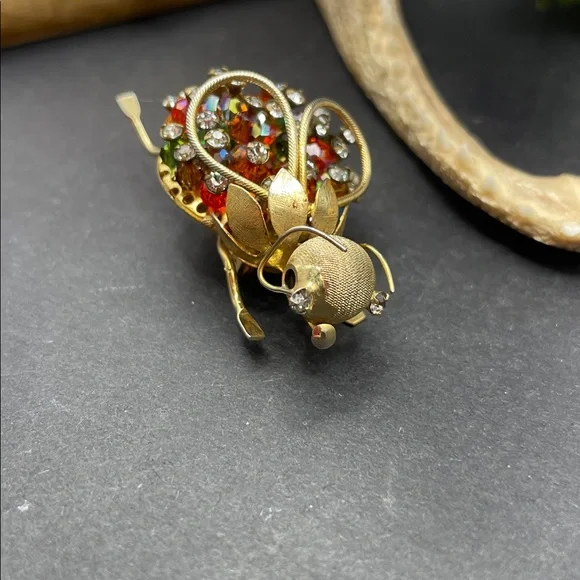 Crystal Bug brooch vintage - Picture 3 of 5